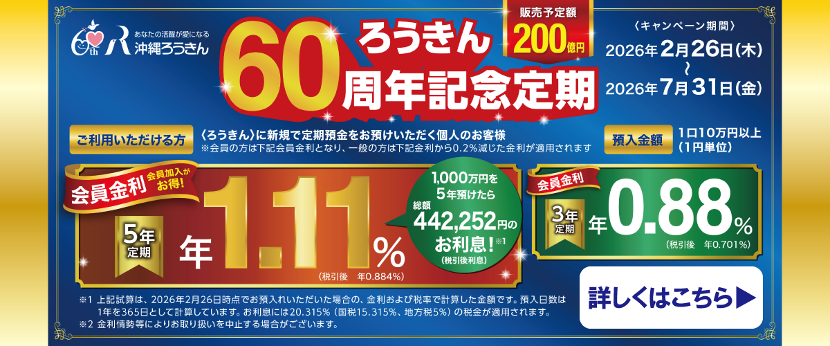 ろうきん60周年記念定期
